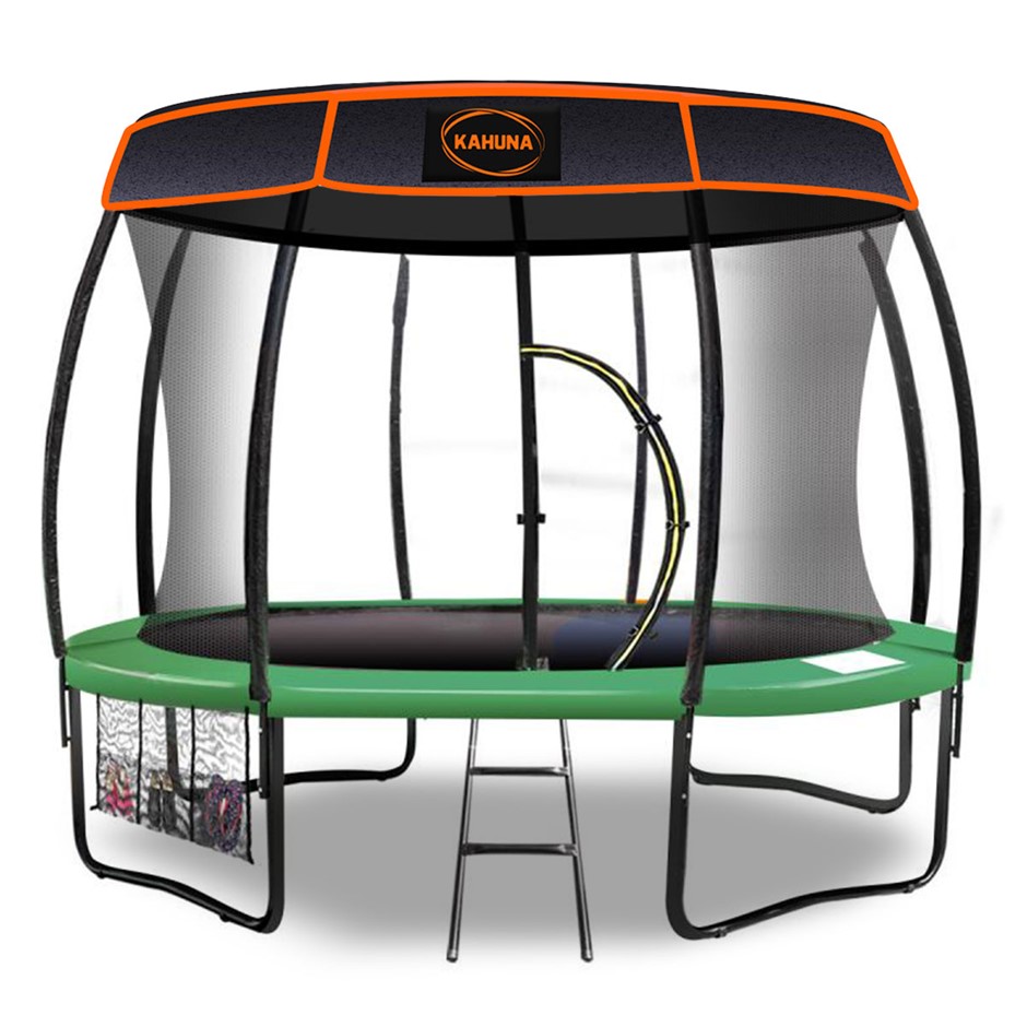 Kahuna Trampoline 10 ft with Roof-Green