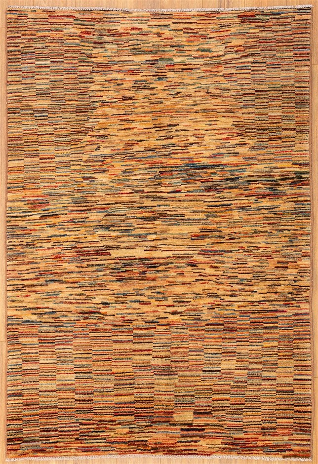 Handmade Pure Wool Chobi Stripey Rug Size 170cm X 116cm Auction Graysonline Australia