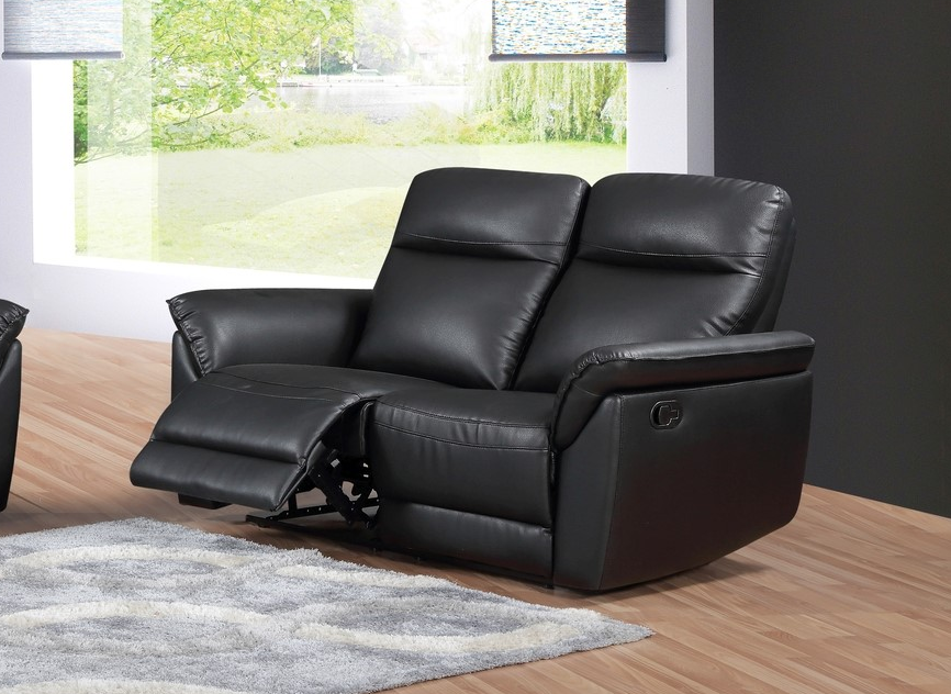 Turin 2 Seater Recliner Lounge – Black Auction | GraysOnline Australia