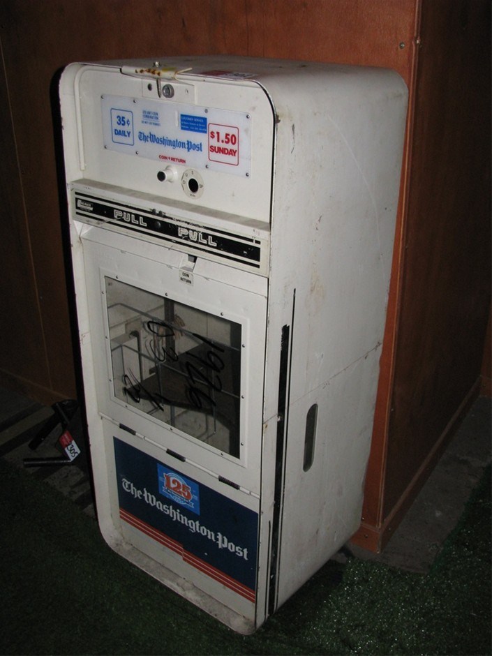 U.S. Style Newspaper Vending Machine ShoRack by Kaspar; Coinoperated; Wh Auction (2302