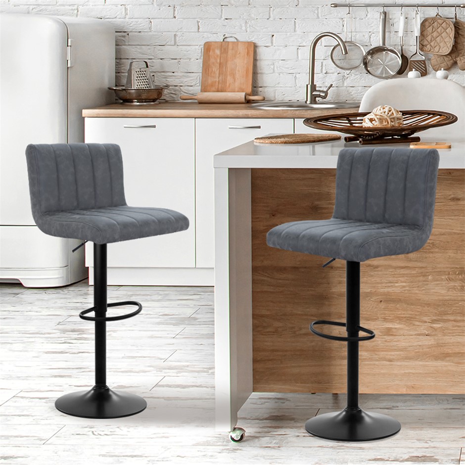 Artiss 2x Kitchen Bar Stools Swivel Vint
