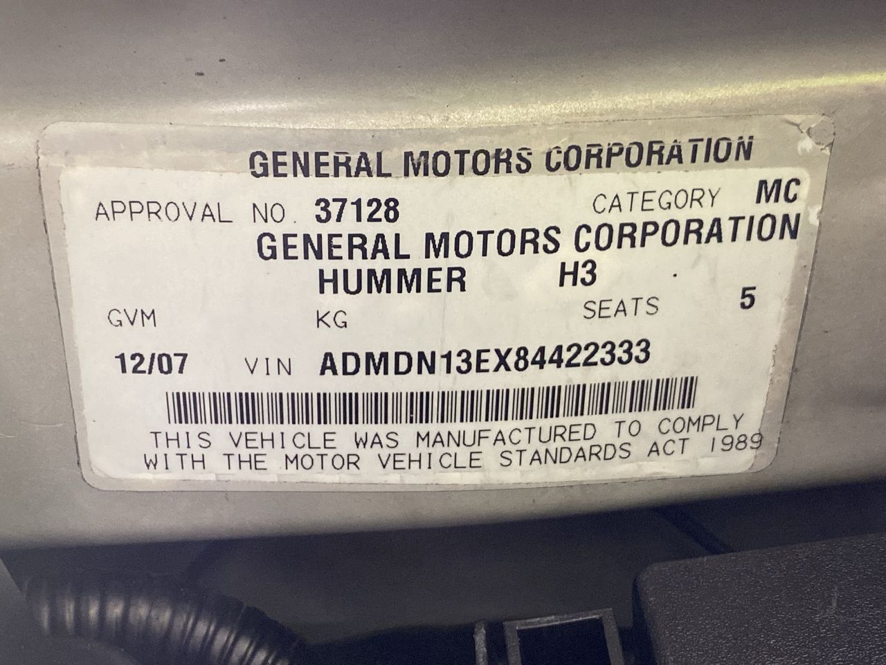 2007 Hummer H3 Luxury Automatic Wagon Auction 0001 7796358 Grays Australia