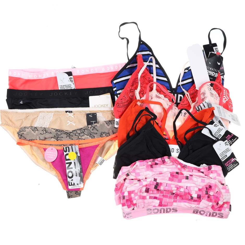 14 x Assorted Women`s Briefs & Bras, Incl BONDS, DAVID JONES, JOCKEY