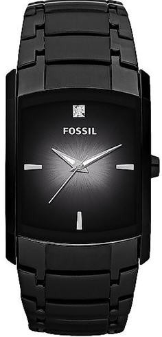 Men's Black Fossil Diamond Watch FS4697
