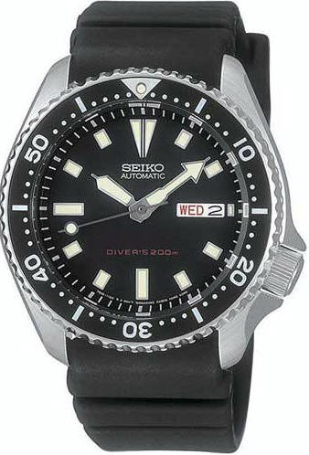 Men's Black Seiko Automatic Diver's Watc