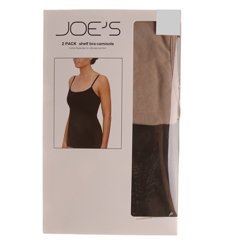 2 x JOE'S Women's 2pk Shelf Bra Camisoles, Size L, 95% Cotton, 5