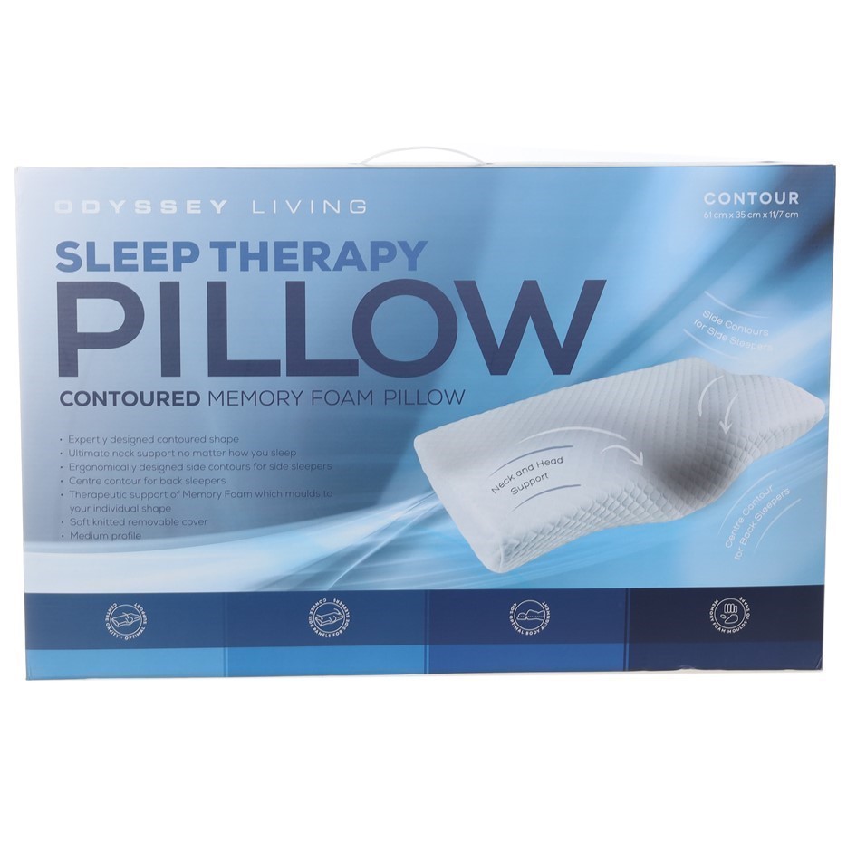 ODYSSEY LIVING Sleep Therapy Contoured Memory Foam Pillow, 61cm x 35cm