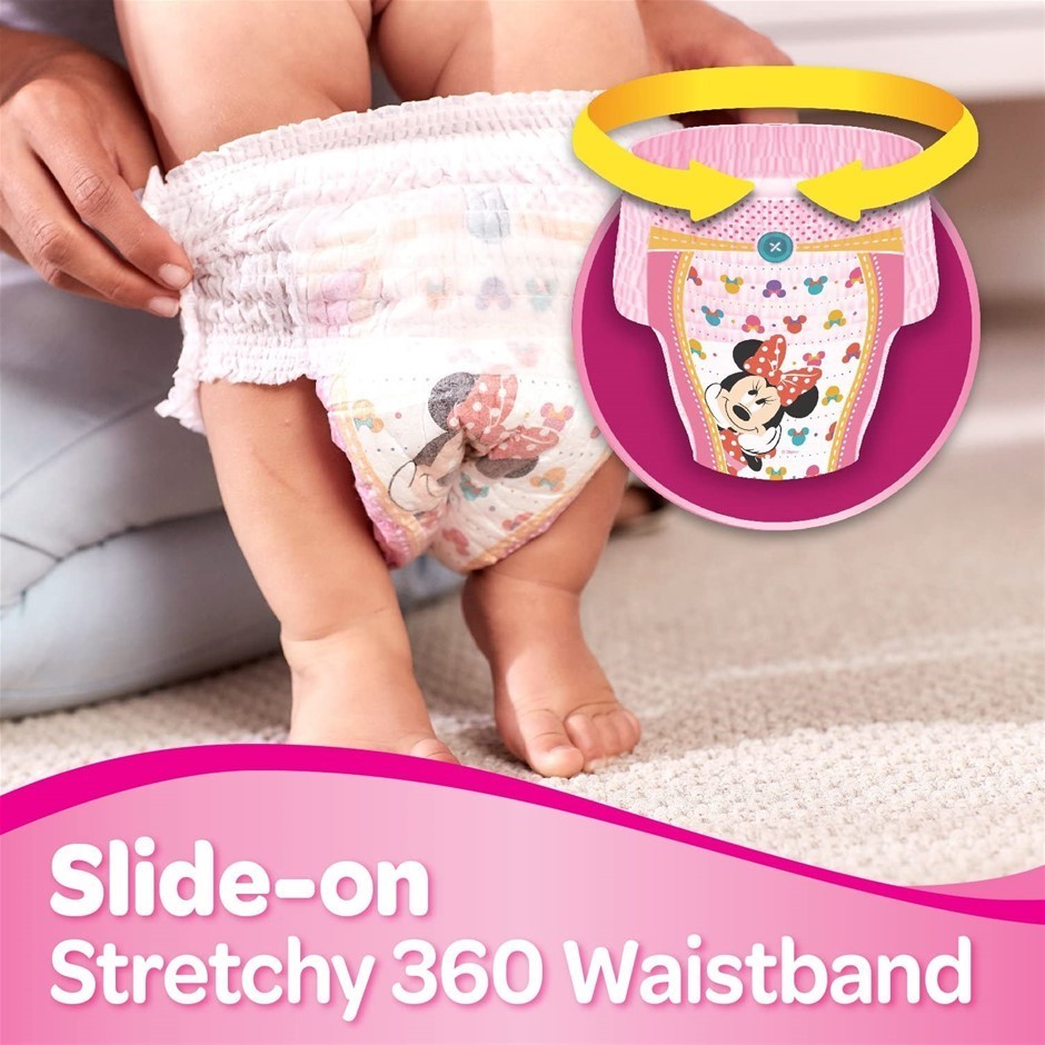 HUGGIES Ultra Dry Nappy Pants , Girls, Size 5 Walker (1217 kg), 104