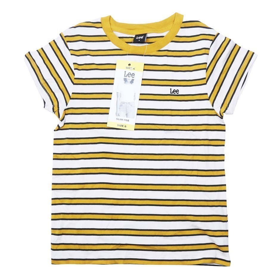 LEE Women's Slim Tee, Size 10, Cotton, Honey Stripe. Buyers Note - Discoun