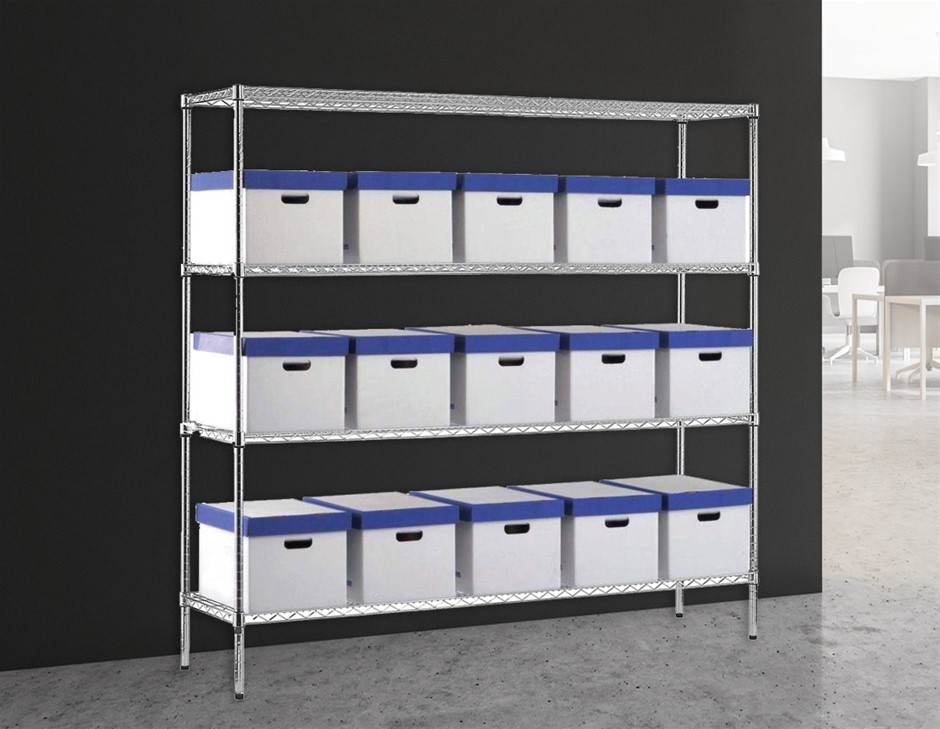 Buy Modular Chrome Wire Storage Shelf 1500 x 450 x 1800 Steel Shelving ...