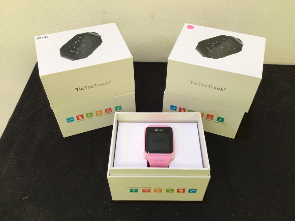 Qty 5 x Tic Toc Track Gator Pink Watch Auction (00067035692) Grays
