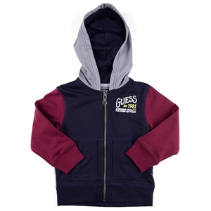 Guess Boys Zip Front Colour Blocked Hood