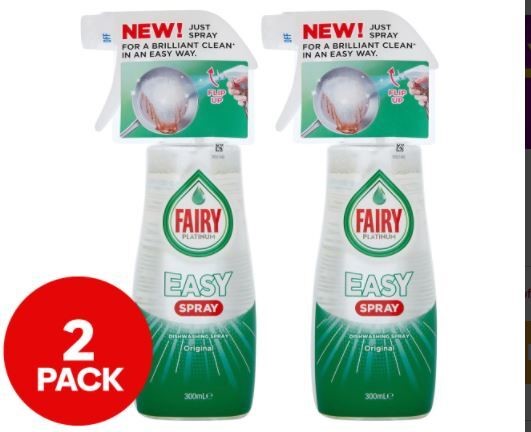 2x Fairy 300ml Platinum Easy Spray Dishw