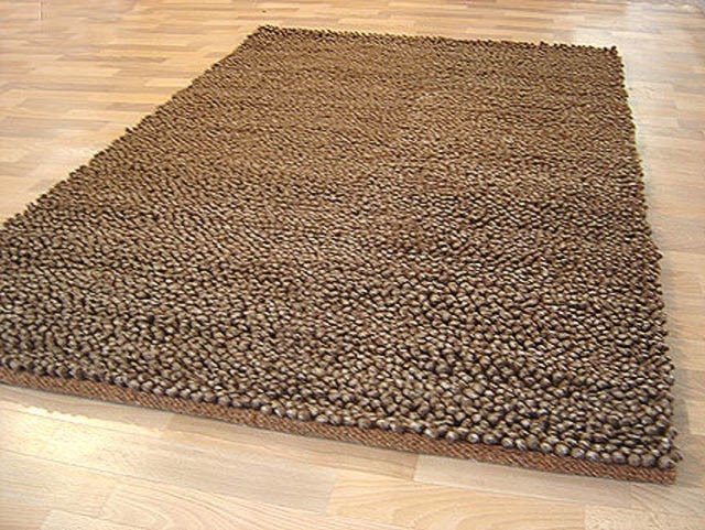 Chunky Wool Shag Rug - Brown - 225x155cm