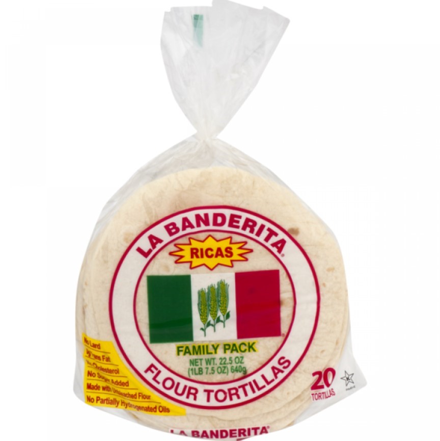 LA BANDERITA Flour Tortillas, 640g, 20pcs. NB Best Before Jan 2022