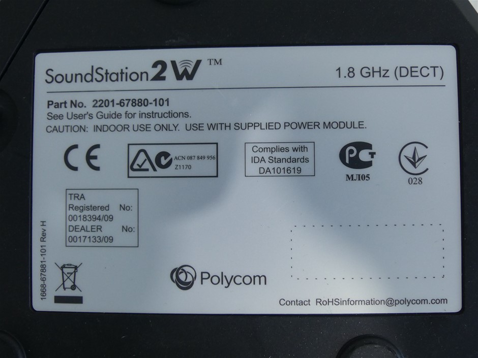 12 months wty tax invoice GST inc Polycom SoundStation 2W 