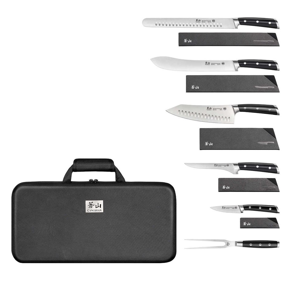 CANGSHAN S Series 6Piece BBQ Knife Set, C/W Carry Bag & Knife Sheaths