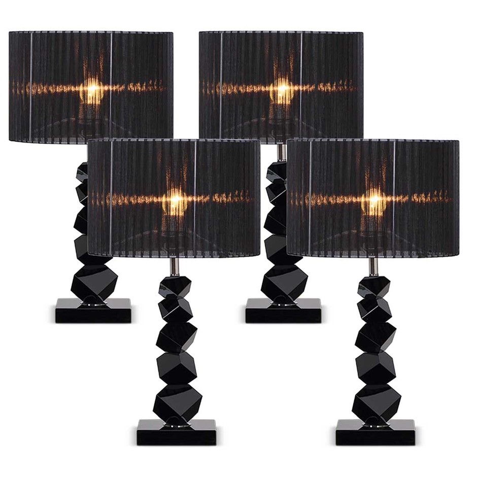 SOGA 4X 60cm Black Table Lamp with Dark 