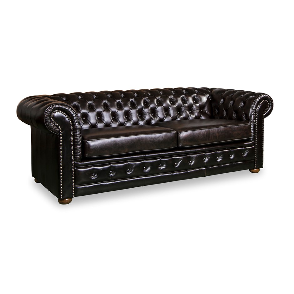 3 Seater Genuine Leather Upholstery Stud
