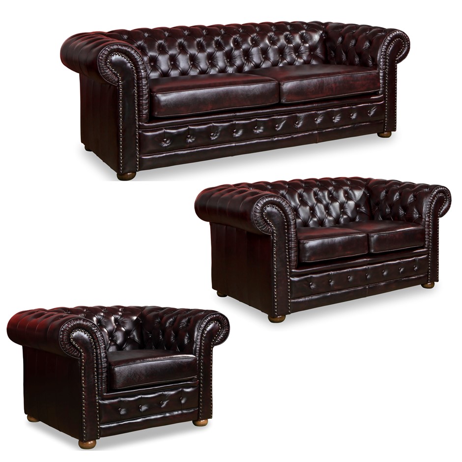 1+2+3 Seater Genuine Leather Upholstery 