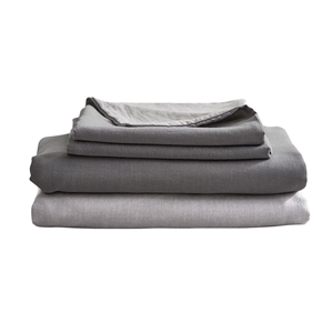 Buy Cosy Club Washed Cotton Sheet Set Grey Double | Grays Australia