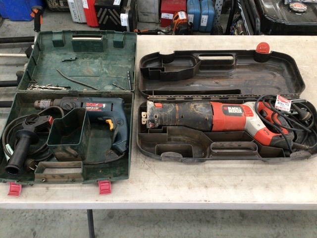 Bosch GBM13-2RE Drill and B&D RS1050E-XE Reciprocating Saw. Auction ...