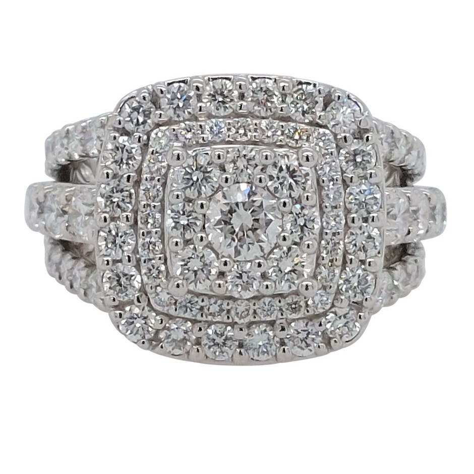 14ct White Gold, 4.00ct Diamond Ring