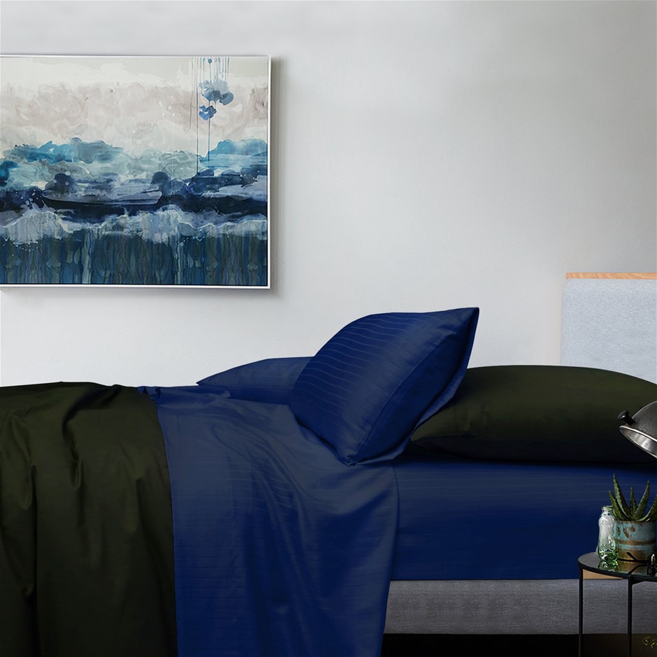 1000TC Cotton Rich Sheet Set Stripe – Na