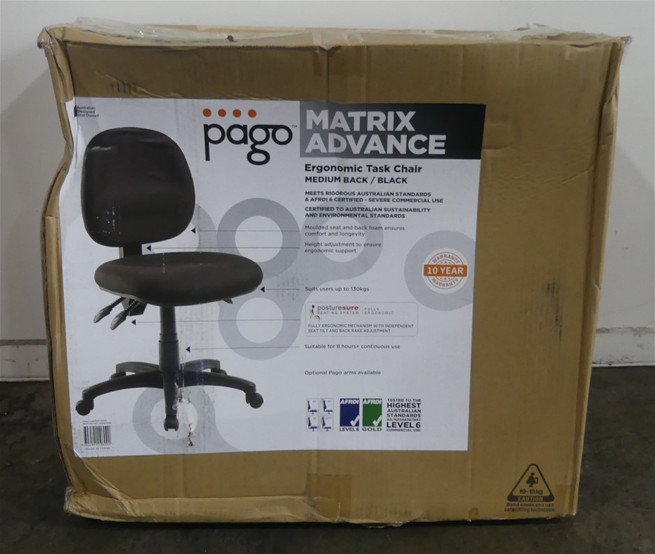 Pago Matrix Advance Ergonomic Task Chair Auction (00482186126) Grays