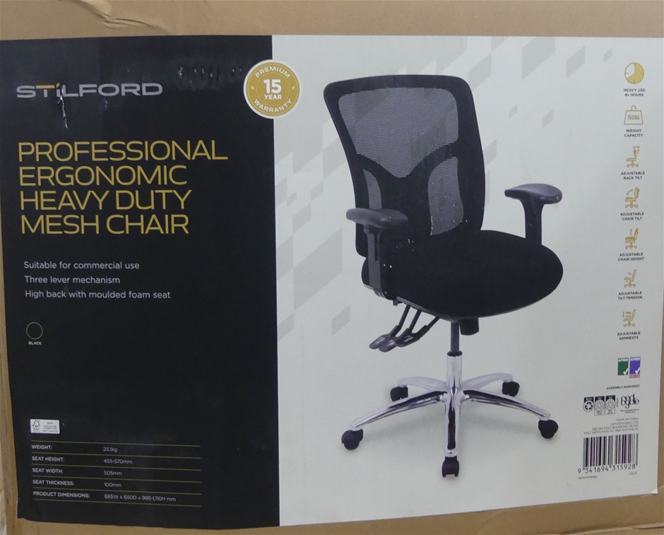 Stilford Pro Ergonomic Heavy Duty Mesh Chair Auction 0053 2186126