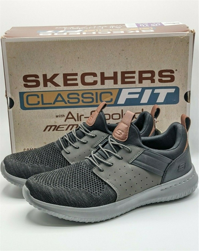 SKECHERS Men's Classic Fit Air-Cooled Foam Shoes, Size UK 7.5, Black | GraysOnline Australia