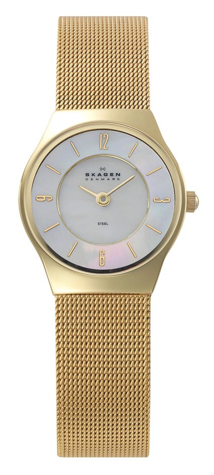 Skagen Ladies Gold IP Watch - 233XSGG