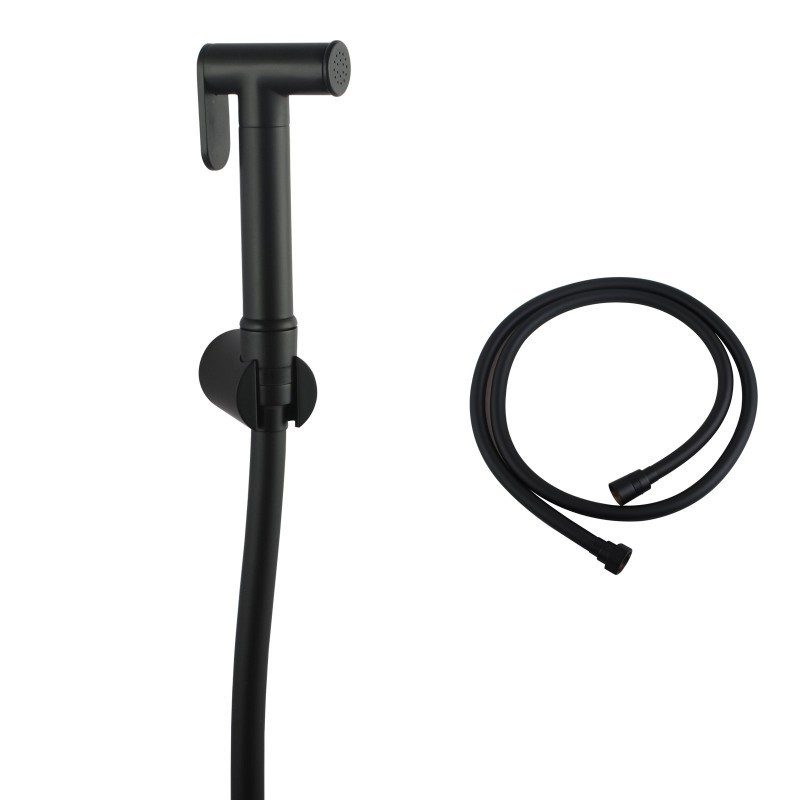 Round Black Toilet Bidet(PVC Hose & ABS 