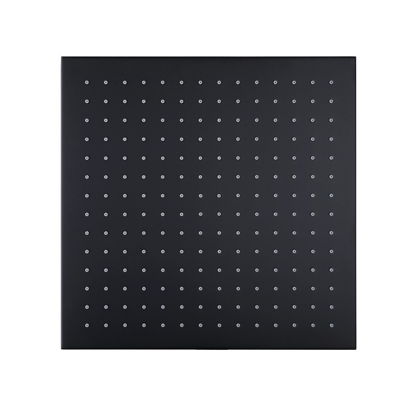 Square Black Brass Rainfall Shower Head 