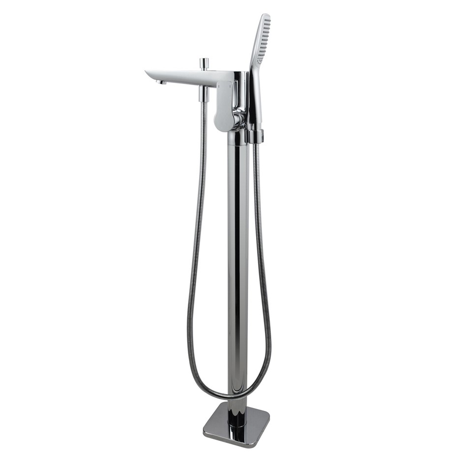Chrome Floor Standing Mixer With Diverte