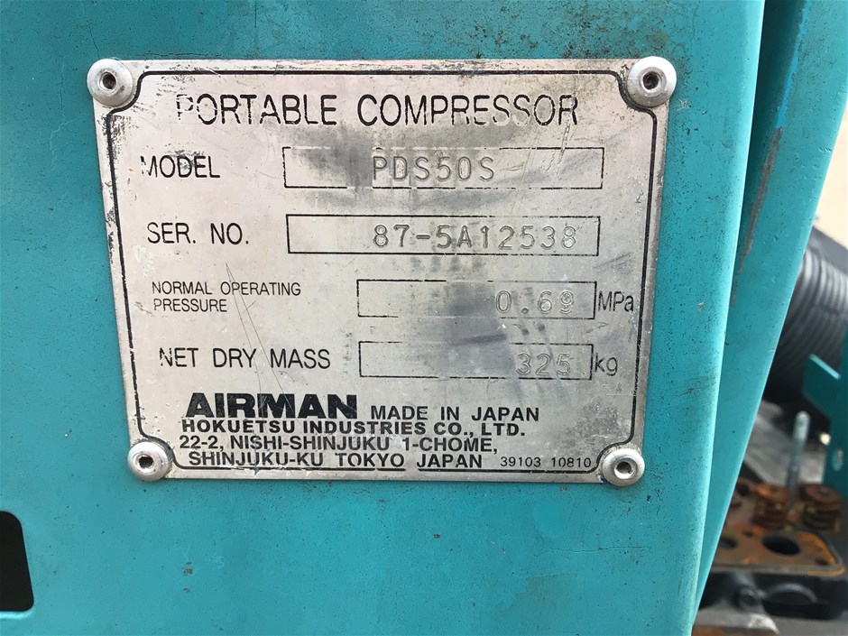 Airman PDS50S Compressor Auction (0004-7040798) | Grays