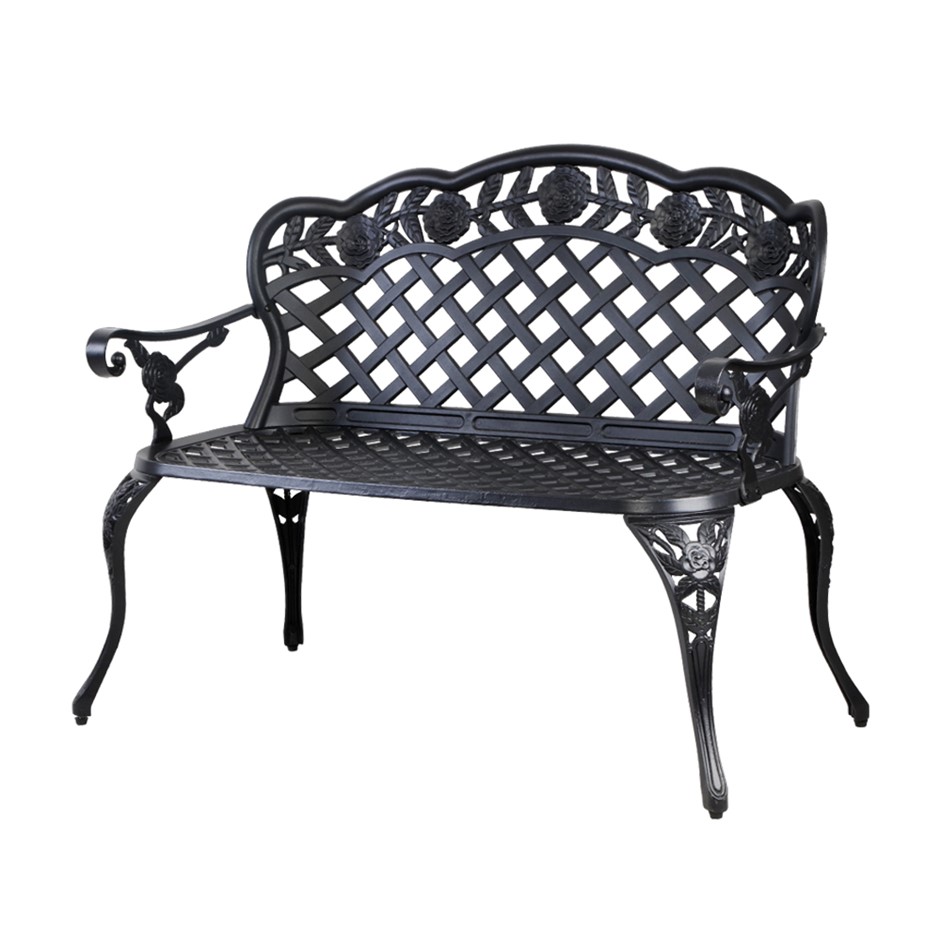 Buy Gardeon Garden Bench Patio Park Lounge Cast Aluminium Outdoor