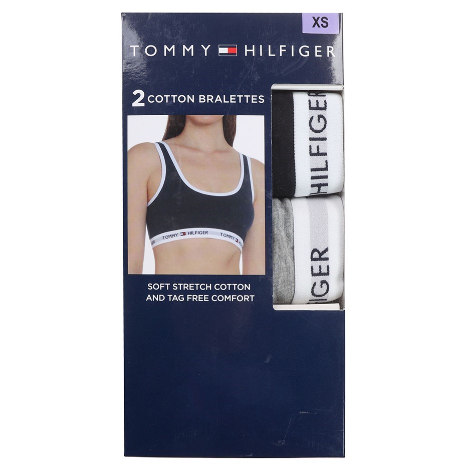 3 x TOMMY HILFIGER Women's 2pk Cotton Bralettes, Size XS, Cotton/Elastane,