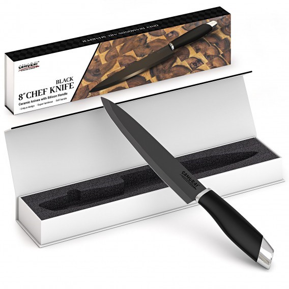 SAMURAI 8`` Chef Knife Black Auction (00042546341) Grays Australia