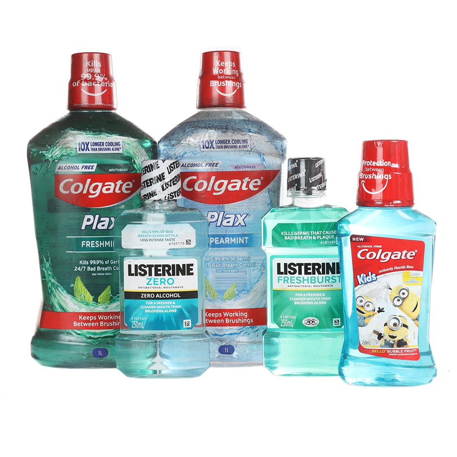 8 x Assorted Mouthwash. Contains COLGATE, LISTERINE. Note: Item is ...