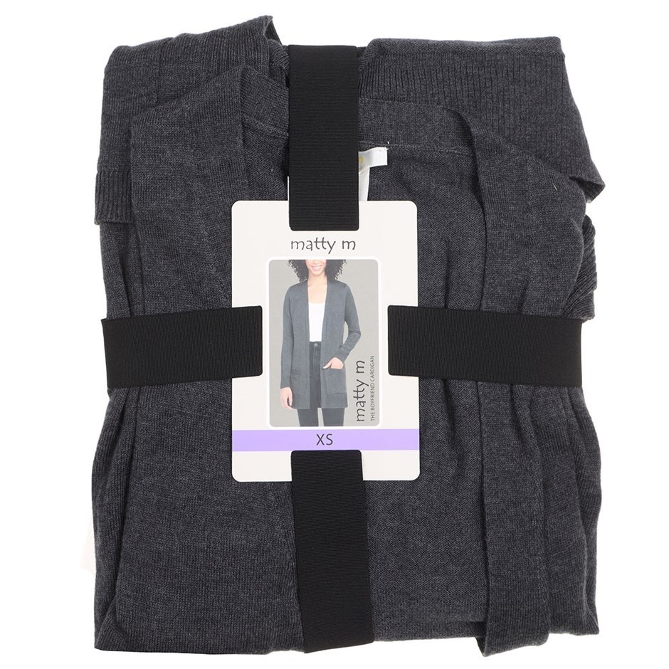 MATTY M Women's Boyfriend Cardigan, Size L, Acrylic/Nylon/Cotton, Heather