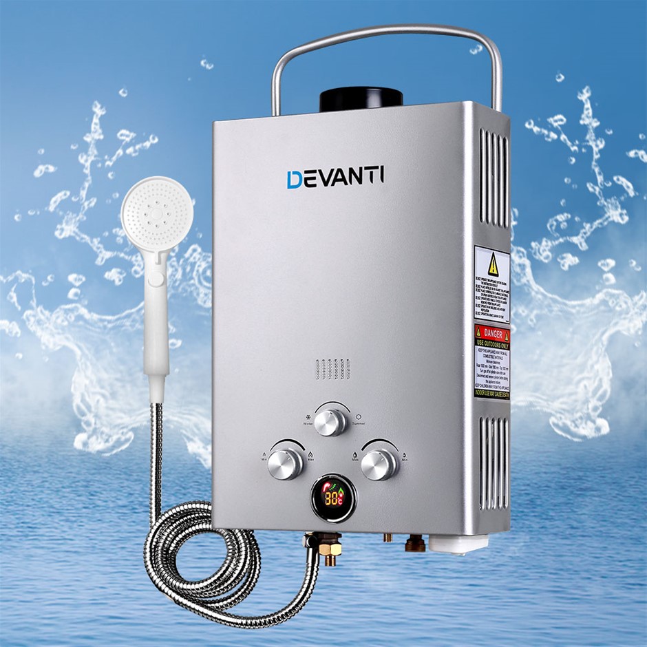 Buy Devanti Gas Hot Water Heater Portable Shower LPG Outdoor Instant 4WD |  Grays Australia