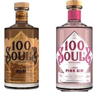 100 Souls Original Spiced Rum & 100 Souls Artisan Pink Gin (2 x 700mL)