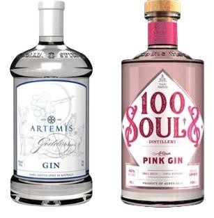 Artemis Goddess Gin, 100 Souls Artisan Pink Gin (2 x 700mL)