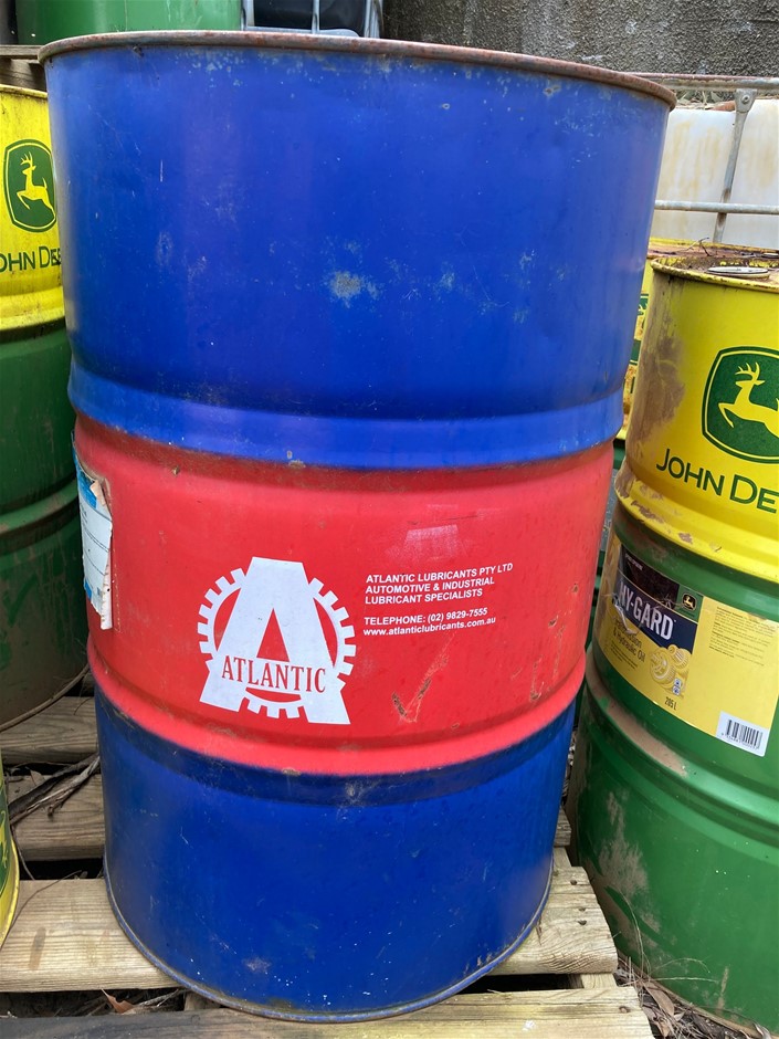 2 x Atlantic Lubricants 205 Litre Steel Drums Auction (00165049780