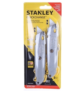 6 x STANLEY Twin Pack Quick Change Retractable Utility Knives, Sw Out ...