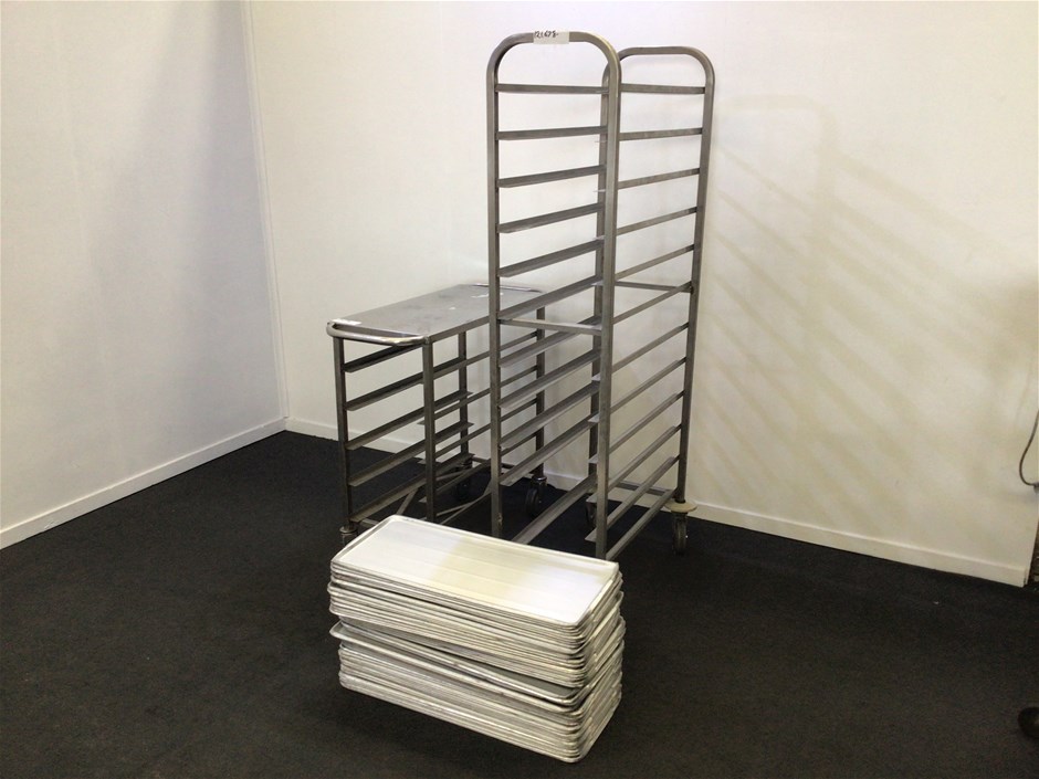 2 x Trolley Racks with Trays Auction (0021-7041522) | Grays Australia