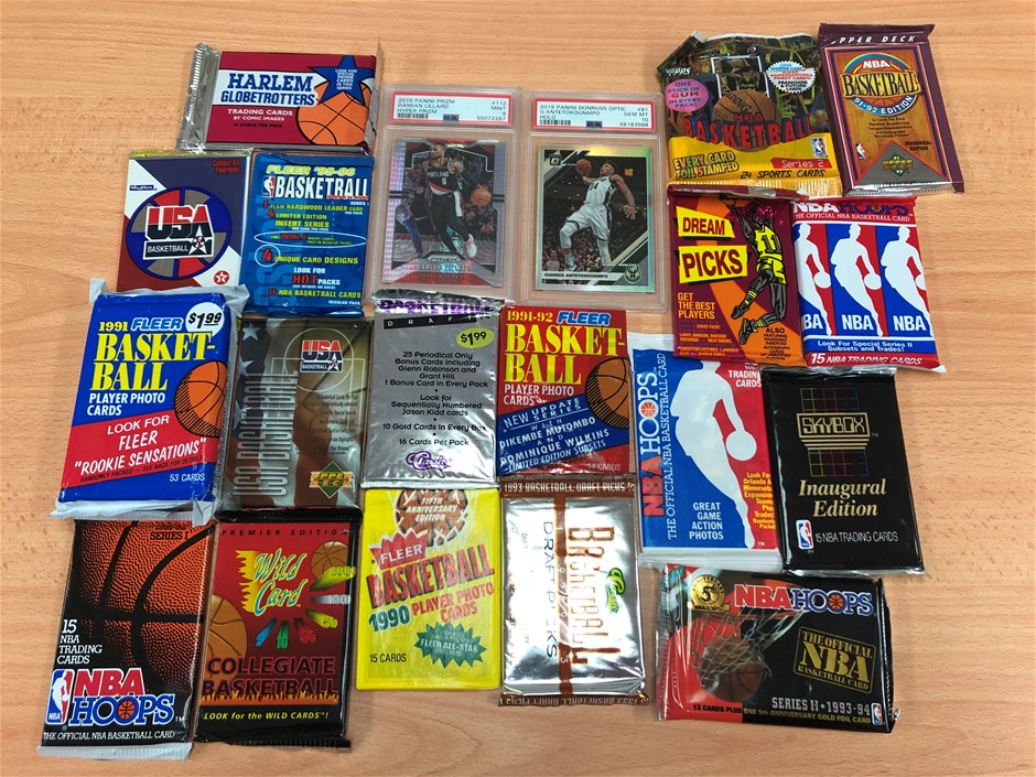 Original Sealed Old NBA Basketball Card Packs & 2x Graded Current NBA