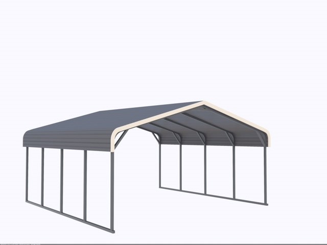 Unused 2022 Double Carport/Shelter 6m x 6m (Grey) - JT66B