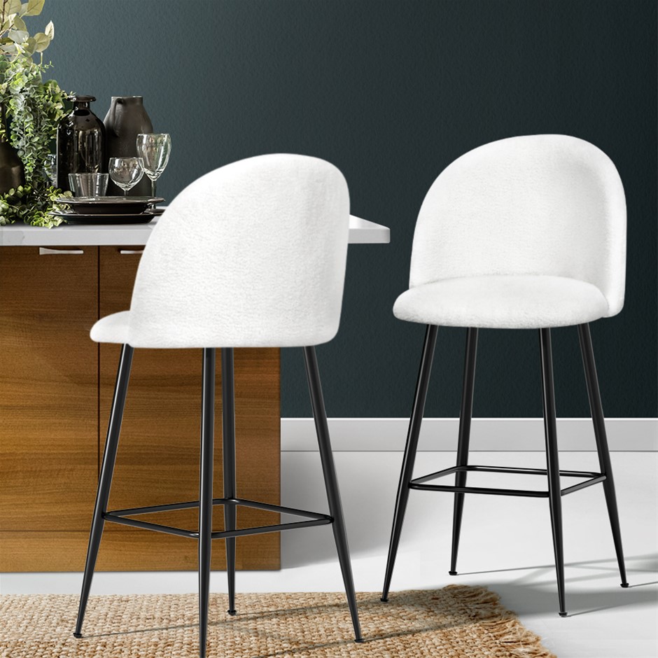 Buy Artiss Bar Stools Kitchen Dining Chair Stool White Chairs